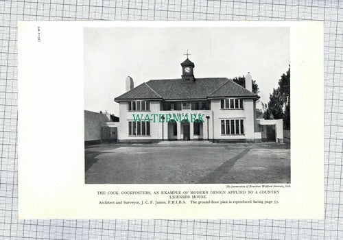 C7793) The Cock Cockfosters J C F James Benskins -c.1950s Print /Cutting