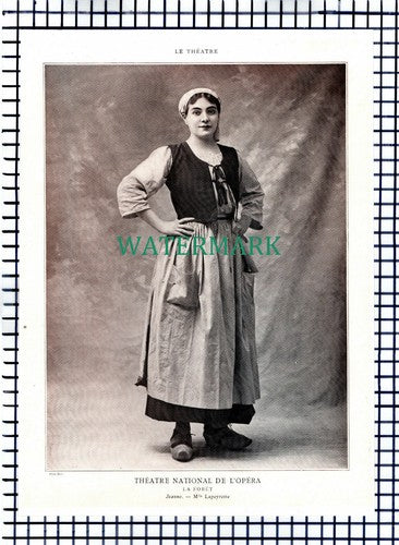 X1548) Mlle Lapeyrette Theatre National De L'Opera La Foret   - 1910 Print