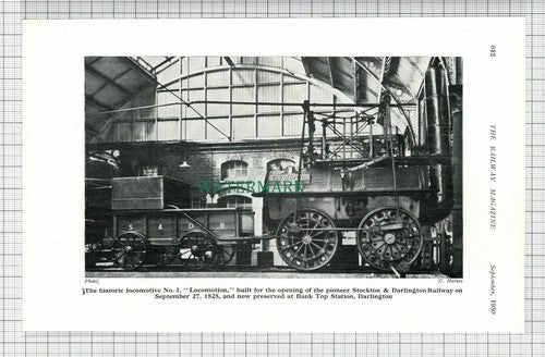 C7715) Locomotive No 1 Locomotion Darlington Bank Top Station - 1950 Cutting