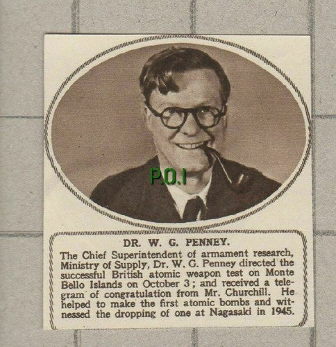 (C384) Dr W G Penney Atomic Bomb Monte Bello - 1952 Clip