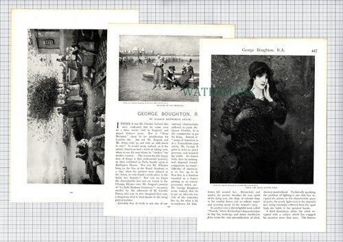 (6727) George Boughton Artist Painter Marion Hepworth Dixon -  c .1900 Article