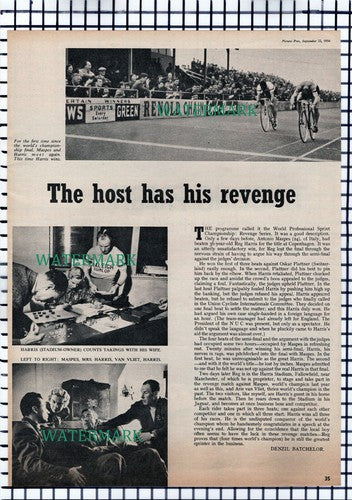X1681) Reg Harris Track Racing Cyclist Antonio Maspes - 1956 Article