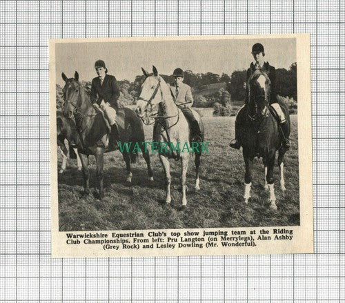C2347) Warwickshire Equestrian Club Pru Langton Alan Ashby Lesley Dowling 1968