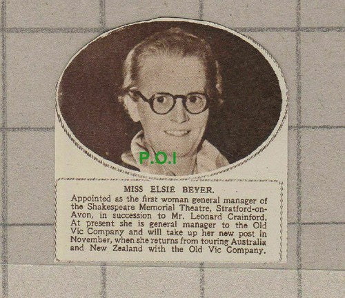 C2134) Miss Elsie Beyer Shakespeare Memorial Theatre Manager - 1948 Clip SMALL!