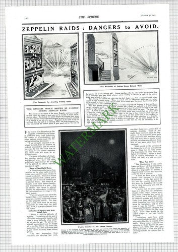 Zeppelin Airship Raids Over England World War One WW1 - 1915 Article