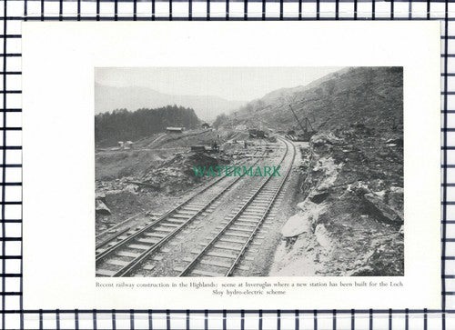 C6739) Inveruglas Railway Construction Loch Sloy / Tyndrum - 1950 Cutting