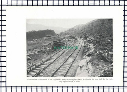 C6739) Inveruglas Railway Construction Loch Sloy / Tyndrum - 1950 Cutting