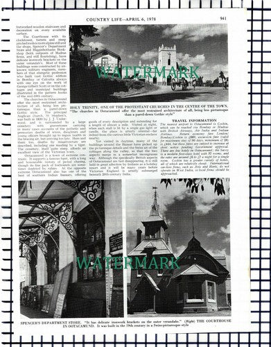 X1518) Ootacamund South India - 1978 Article