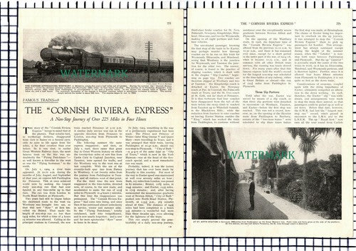 (7299) Cornish Riviera Express St Erth Railway Station - 1930s Article