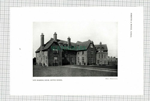 Repton School Forsyth & Maule Architects  - 1911 Print / Cutting