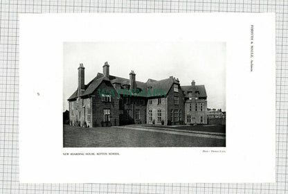 Repton School Forsyth & Maule Architects  - 1911 Print / Cutting