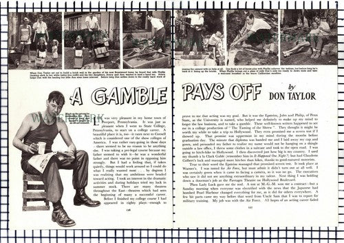 Don Taylor Actor Freeport Pennsylvania USA  - c.1955 Article