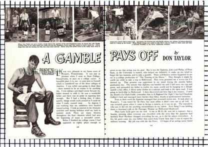 Don Taylor Actor Freeport Pennsylvania USA  - c.1955 Article