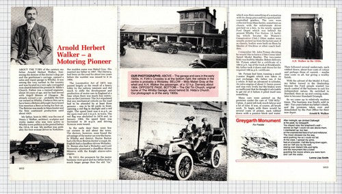 Arnold Herbert Walker The Whitby Garage Mabel Gray Yorkshire  - 1987 Article