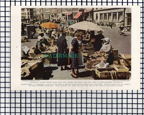 (7888) Silkeborg School / Copenhagen Denmark Fishwomen Fiskehusets  - 1940