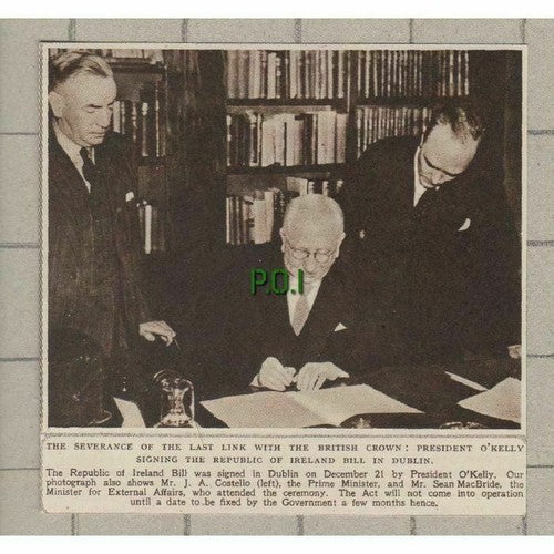 C272) President O'Kelly Republic Ireland Bill J Costello Sean MacBride - 1949