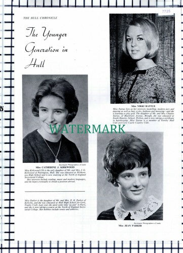 (7725) Catherine Kirkwood Nikki Rattue Brough Jean Parker Hull  -  1965 Cutting