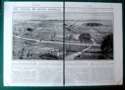 The Attack On Neuve Chapelle 2nd Middlesex Royal Irish WW1 War - 1915 Article