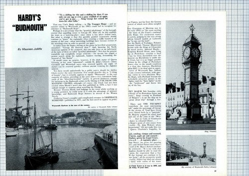 (6189) Thomas Hardy Weymouth Budmouth  Dorset - 1970 Article