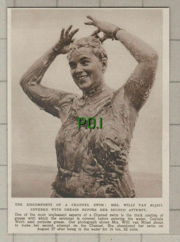 (C607) Mrs Willi Van Rijsel Channel Swimming  - 1949 Clip