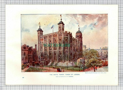 (5417) The WHITE TOWER  TOWER OF LONDON - c.1910 Print