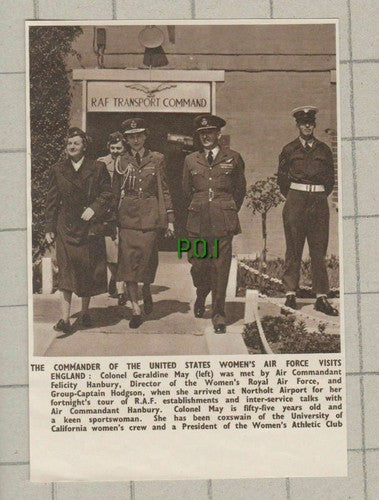 Colonel Geraldine May Felicity Hanbury Hodgson WRAF Northolt -1950 Small Cutting