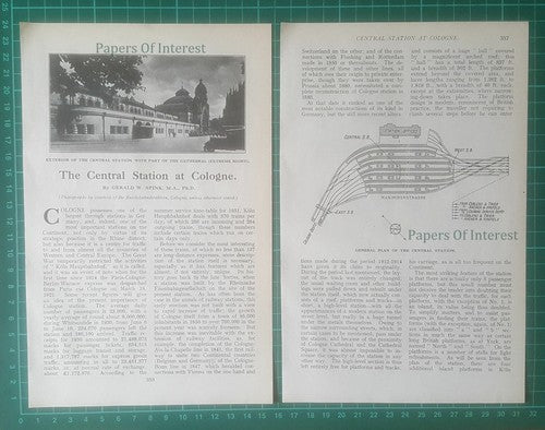 Cologne Germany Central Railway Train Station  Gerald Spink  -1932 Article