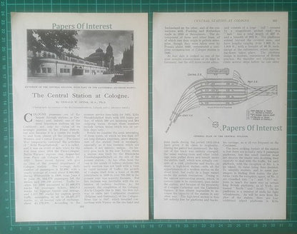 Cologne Germany Central Railway Train Station  Gerald Spink  -1932 Article