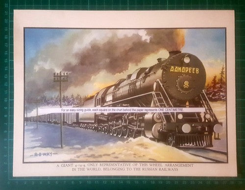 Russian Railways 4-14-4  R B Way Engine  -  1950s Cutting / Print