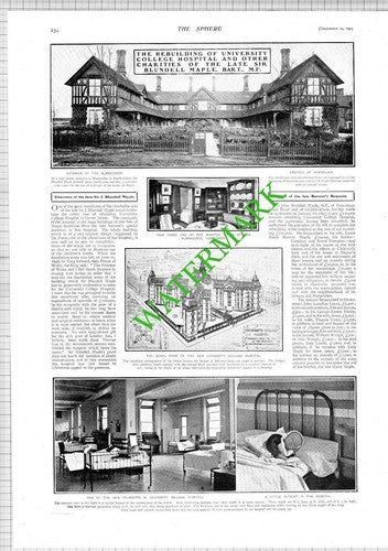 Sir John Blundell Maple University College Hospital Harpenden  - 1903 News Page