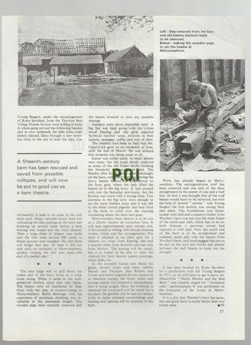 Merryweathers Farm Roydon Essex Barn Theatre David & Joan Iszatt - 1971 Article