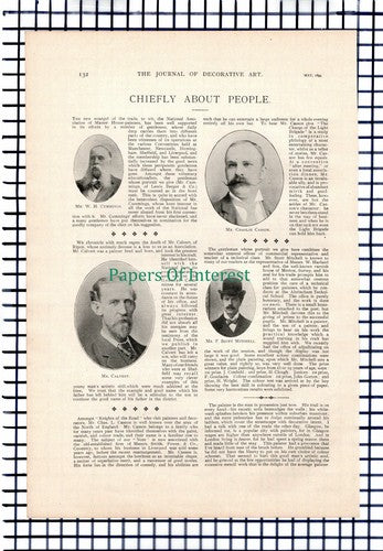 X1158) Mr F Scott Mitchell Charlie Casson WH Cummings Calvert Ripon 1899 Cutting