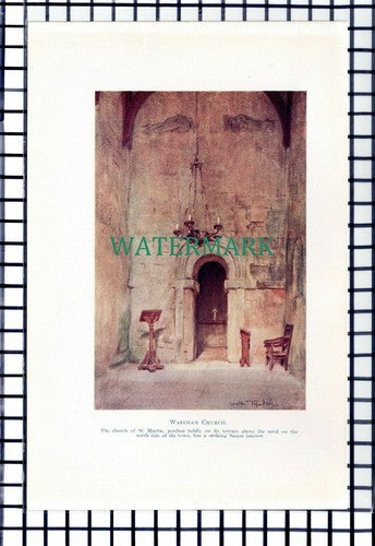 C6915) Wareham Church Of St Martin - 1911 Book Print