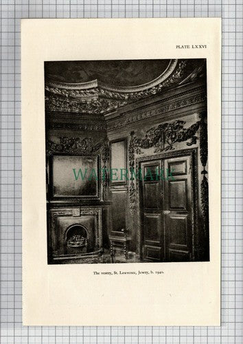 C7483) St Lawrence Jewry Church London Vestry - 1948 Print