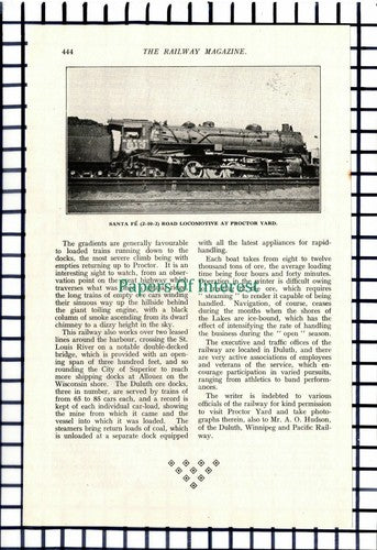 (6639) The Missabe Road Railway Proctor Yard Minnesota   - 1930 Article