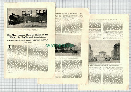 EUSTON Railway Station Joseph Jones  LNWR - 1914 Article