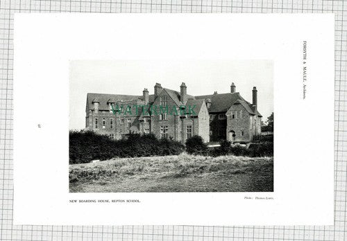 Repton School Forsyth & Maule Architects  - 1911 Print / Cutting