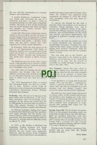 (C121) Yorkshire Aeroplane Club Yeadon Sherburn Fenton Webster Terry Sykes1979