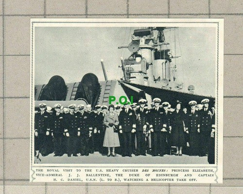 C1648) US Cruiser DES MOINES Vice Adm J J Ballentine Capt H C Daniel - 1949