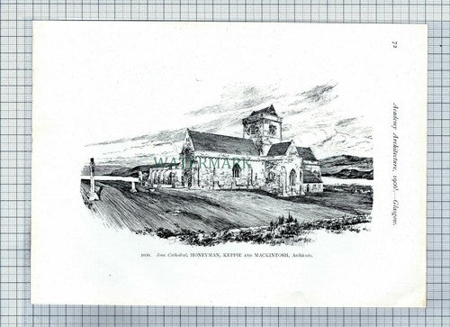 (7662) Dundyvan Church Coatbridge Glasgow Cullen / Iona Cathedral  1906 Print