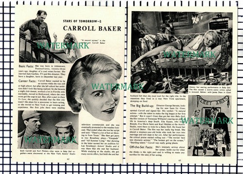 Carroll Baker  Actress  - 1957 Article