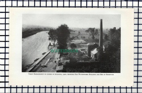 C6982) Nottingham England Trent Embankment Waterworks - 1950s Book Print