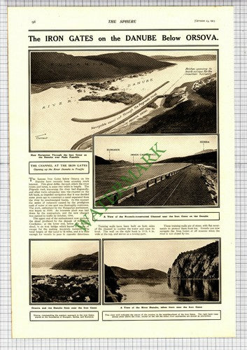 Iron Gates Danube Orsova World War One WW1  - 1915 News Page / Print