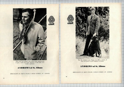 Andrews Menswear Shop St Albans Anthony Michael Andrews - 1971 Article / Adverts