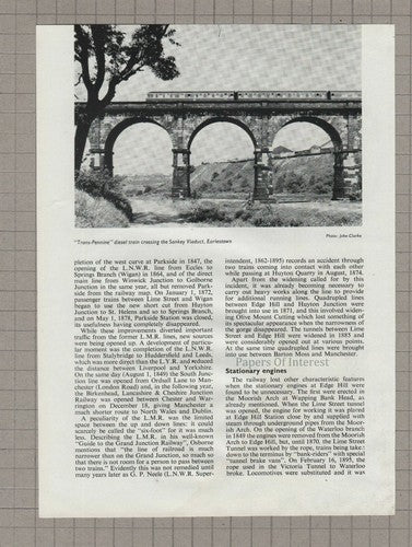 The Liverpool & Manchester Railway Moorish Arch - 1960s Article