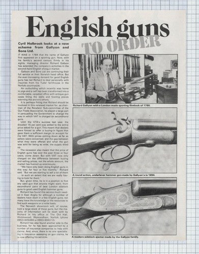 (5664)  Gallyon & Sons Richard Gallyon  Norwich Norfolk -  1983 Cutting