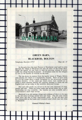 C7394) Green Barn Blackrod Bolton / Great Western Huddersfield -  1980s Cutting