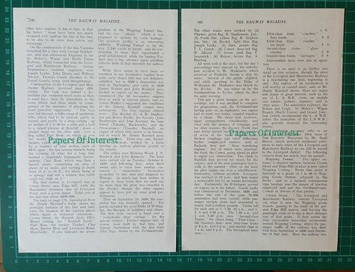 (6006) The Liverpool & Manchester Railway   - 1930 Article