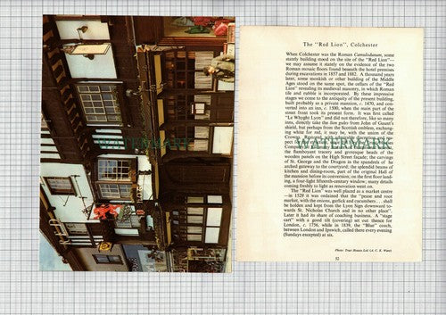 (8487) The Red Lion Colchester Essex - 1958 2-Page Cutting