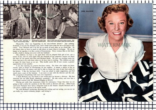 June Allyson Actress Dick Powell  - c.1955 Article